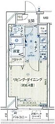プレール天王洲アイル弐番館 1Kの間取図画像