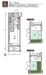 リヴシティ武蔵野ミュジオ 1Kの間取図画像