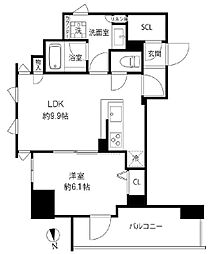 プレール・ドゥーク浅草橋 1LDKの間取図画像