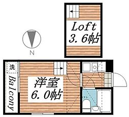 タケイ・アパート 1Kの間取図画像