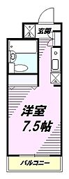エステート吉武 ワンルームの間取図画像