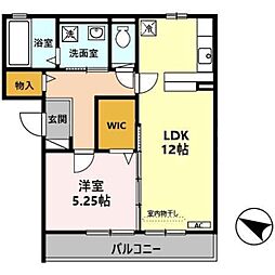 エルプエンテ2 1LDKの間取図画像