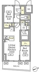テラス北千住 2LDKの間取図画像