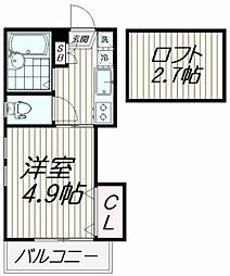 PRIME大崎 1Kの間取図画像