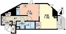 エスティメゾン哲学堂 6階1DKの間取り