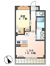 パッション スカイ 1階1LDKの間取り