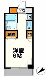 ケイズ八王子 ワンルームの間取図画像