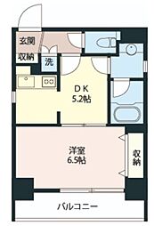 エスティメゾン神田 4階1DKの間取り