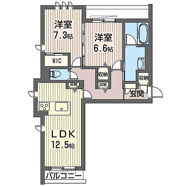 アロッジオ　？Ｈ 00205｜群馬県前橋市総社町３丁目(賃貸マンション2LDK・2階・67.25㎡)の写真 その2