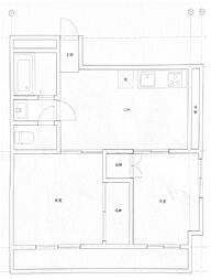 セントラルコーポ板橋 2DKの間取図画像