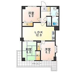 ＭＮＳ天ヶ池 3階3LDKの間取り