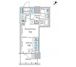 ＨＡＲＵＭＩ　ＦＬＡＧ　ＰＯＲＴ　ＶＩＬＬＡＧＥ　Ｄ棟 1115 11階1DKの間取り