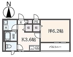 F.I.C.ビル 1Kの間取図画像