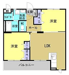 （仮称）高洲町ＹＭマンション 3階2LDKの間取り