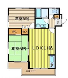 グリーンクレスト 2LDKの間取図画像