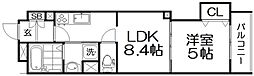ラモーナ出口 1LDKの間取図画像