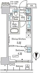 パークアクシス両国スクエア 7階1DKの間取り