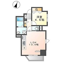 桜Flag 4階1LDKの間取り