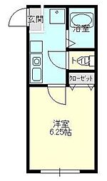 ブリーズ茅ヶ崎 1Kの間取図画像