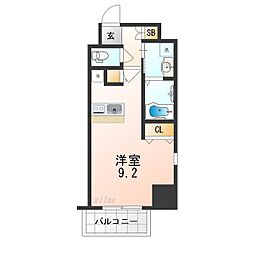 阪急伊丹線 伊丹駅 徒歩13分の賃貸マンション 2階ワンルームの間取り