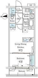 テラス杉並方南町 1LDKの間取図画像