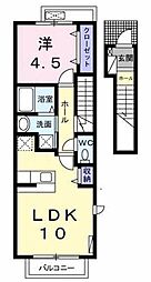 パインヴィラ 1LDKの間取図画像