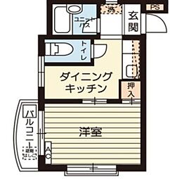 ヴェルテメゾン志木 3階1DKの間取り