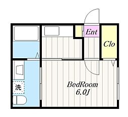 マンション 1Kの間取図画像