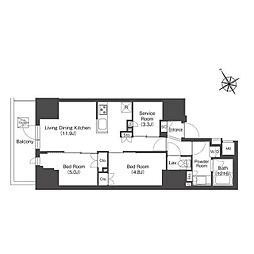 コンフォリア・リヴ板橋 7階2SLDKの間取り