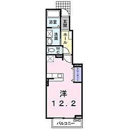グリーン・ビュー千寿 1階ワンルームの間取り
