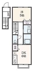 東京メトロ副都心線 西早稲田駅 徒歩6分の賃貸アパート 2階1DKの間取り