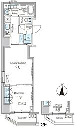 パークアクシス錦糸町ヴェール 1LDKの間取図画像