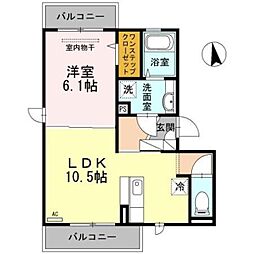 エアステージ 2階1LDKの間取り