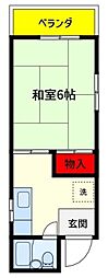 ハイツ高安 1Kの間取図画像