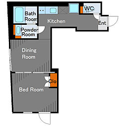 ＥＸＡＭ西小山 3階1DKの間取り