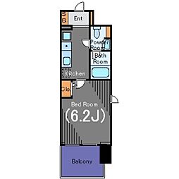 シーフォレシティ芝浦 1Kの間取図画像