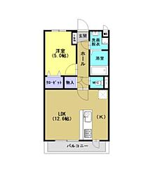 アクロス 1LDKの間取図画像
