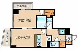 ラルジュ マノワール 8階1LDKの間取り