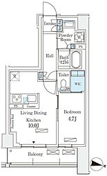 ロイヤルパークス赤羽サウス 4階1LDKの間取り