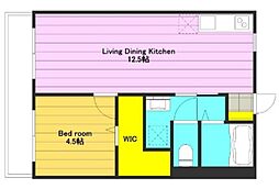 エスポアール 3階1LDKの間取り