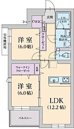 アルフィーネ 2LDKの間取図画像