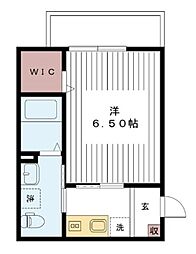 グランビュー船堀 2階1Kの間取り