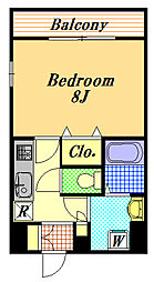 セリーヌ 3階1Kの間取り