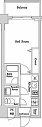ハーモニーレジデンス西麻布 1Kの間取図画像