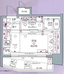 クレヴィスタ戸越銀座 ワンルームの間取図画像