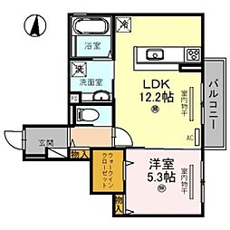 superieur 2階1LDKの間取り