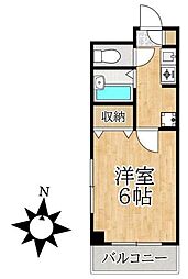 エミネンス 1Kの間取図画像