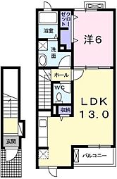 リバーサイド3 1LDKの間取図画像