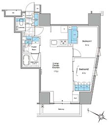 ルフォンプログレ北新宿 2LDKの間取図画像