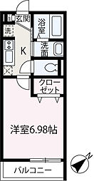 ＴＫＷｉｌｌ上福岡II 3階1Kの間取り